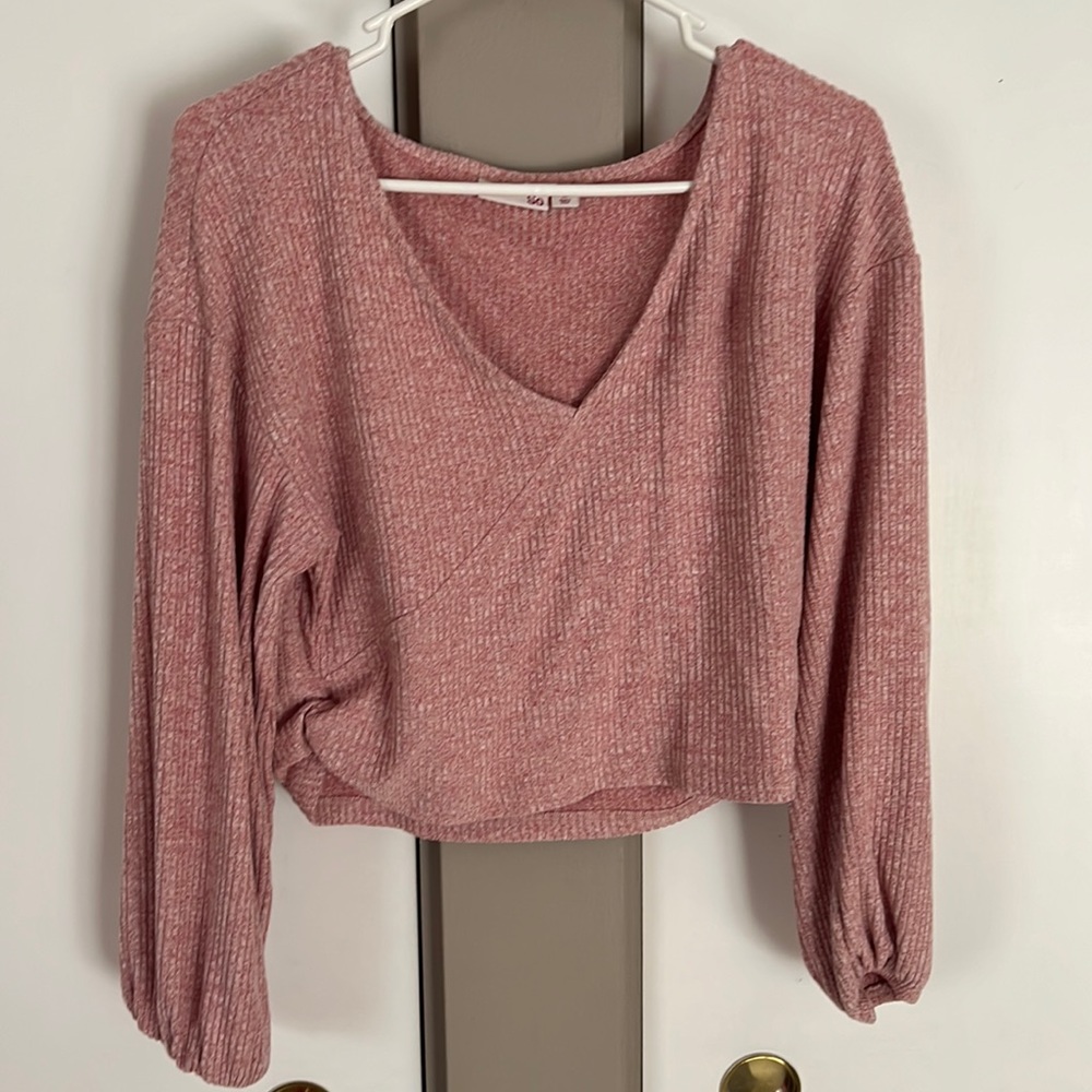 Pink Cropped Sweater Medium